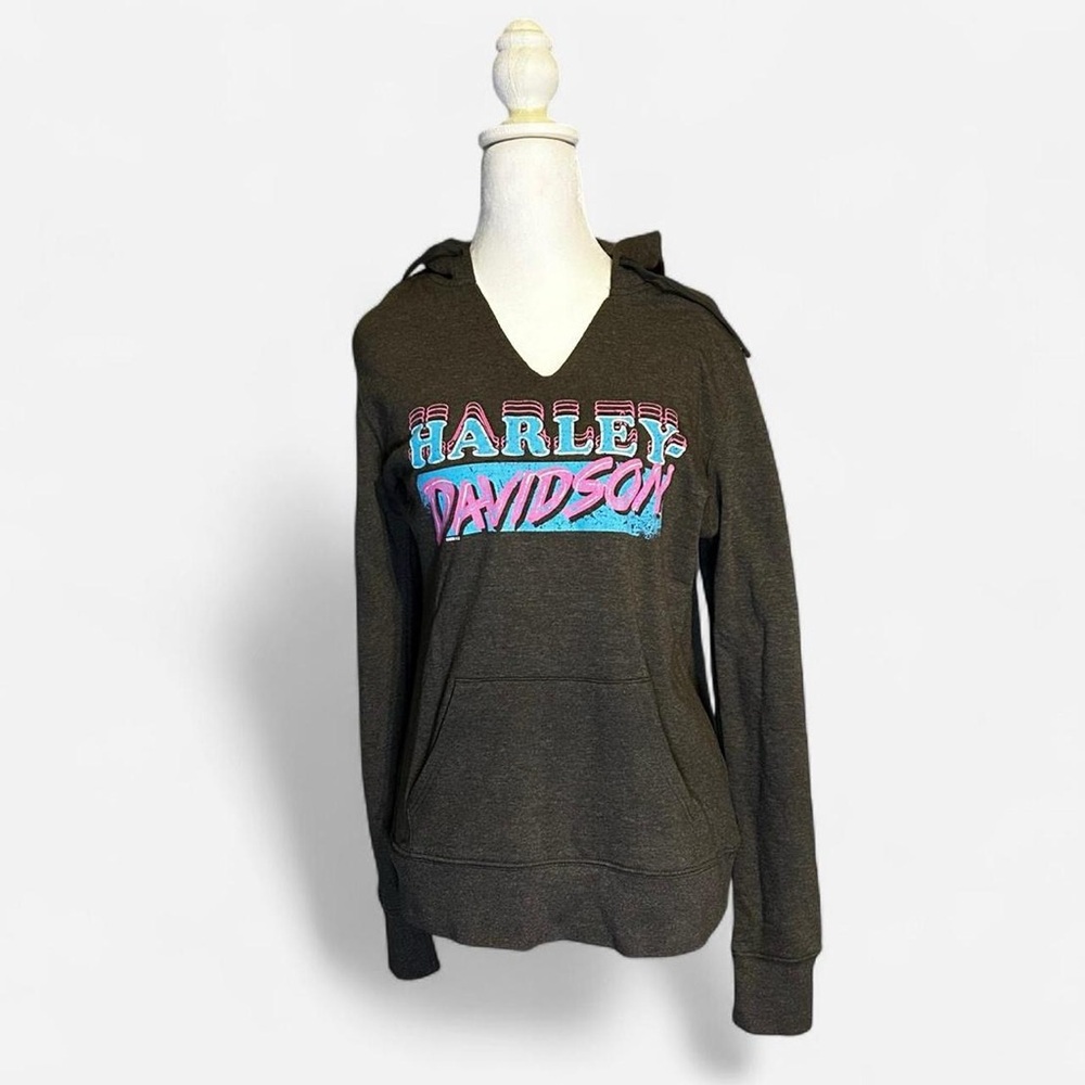 Harley-Davidson Women's Charcoal Hoodie with Vibrant Logo